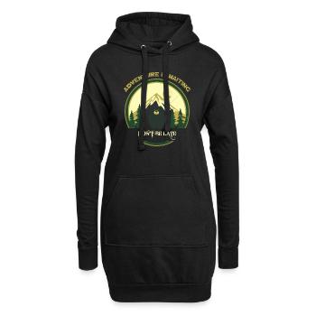 Abenteuer wartet auf Sie - Hoodie-Kleid - Schwarz - Vorne