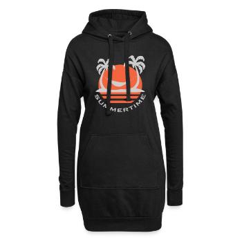 Sommer - Hoodie-Kleid - Schwarz - Vorne