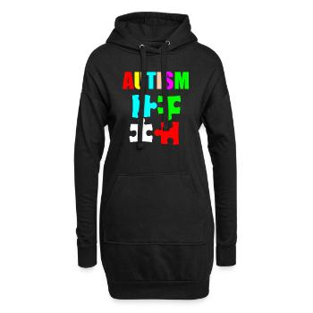 Autismus hell - Hoodie-Kleid - Schwarz - Vorne