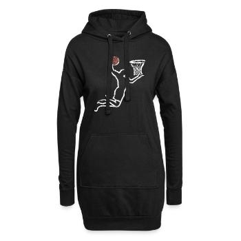 Basketballspieler Basketball - Hoodie-Kleid - Schwarz - Vorne