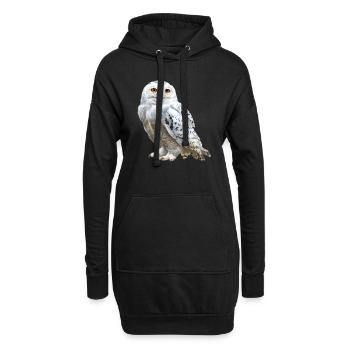 Harfang des neiges - Sweat-shirt à capuche long Femme - noir - Devant