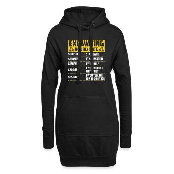 Excavation -Taux horaire- Conducteur d’excavatrice - Sweat-shirt à capuche long Femme - noir - Devant