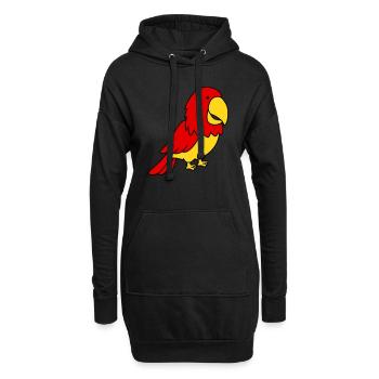 papagei - Hoodie-Kleid - Schwarz - Vorne