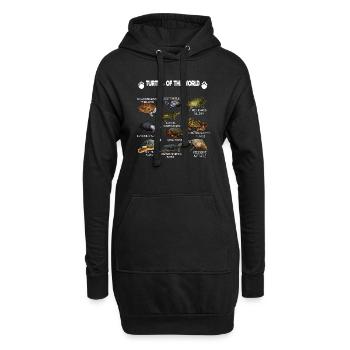Types of Turtles Turtles of the World Vintage - Hoodie Dress - black - Front