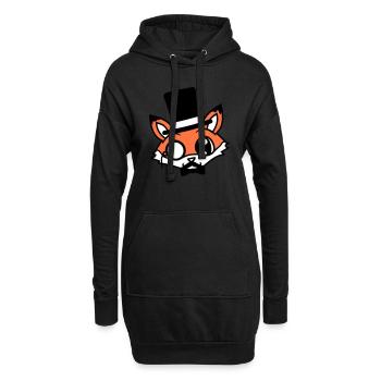 Fuchs Rotfuchs Sir Mr. Zylinder Hut Monokel Brille - Hoodie-Kleid - Schwarz - Vorne