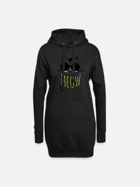 Cool Cat - Hoodie Dress - black