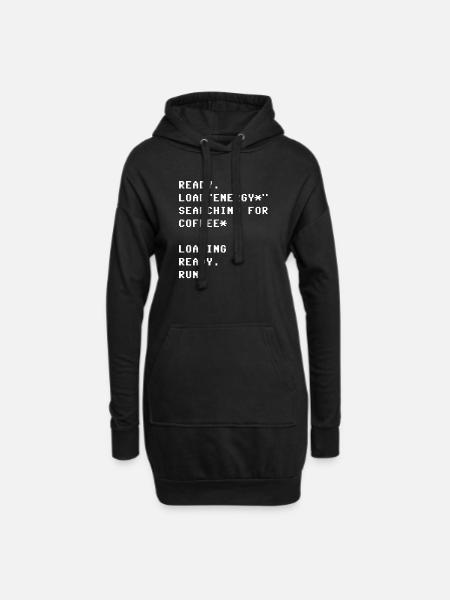 Ready Load Run - Hoodie-Kleid - Schwarz