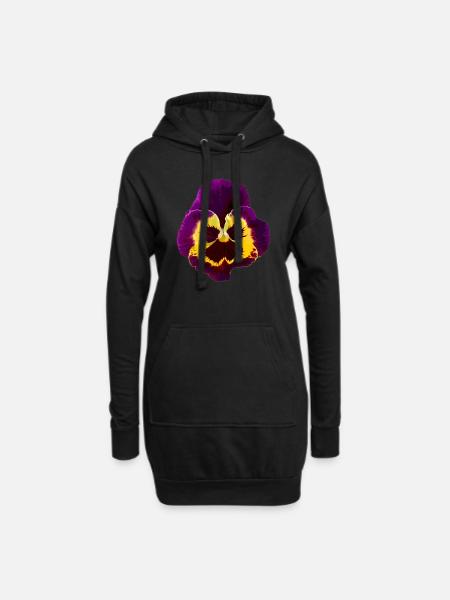 Stiefmütterchen / Veilchen - Hoodie-Kleid - Schwarz