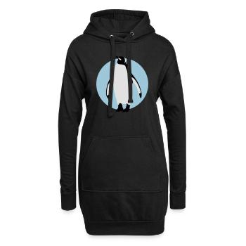 pinguin_032013_b_3c - Sweat-shirt à capuche long Femme - noir - Devant