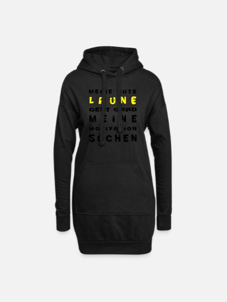 Meine gute Laune - Hoodie-Kleid - Schwarz