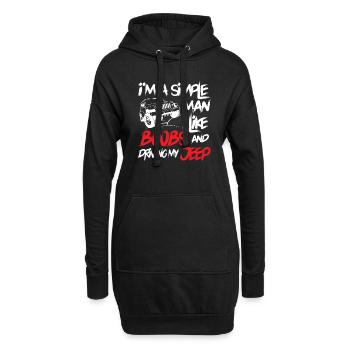 Je suis un homme simple jeep - Sweat-shirt à capuche long Femme - noir - Devant