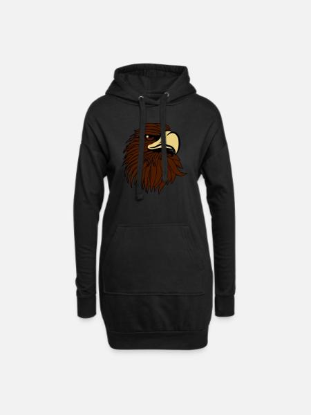 Eagle Bald Eagle - Hoodie Dress - black
