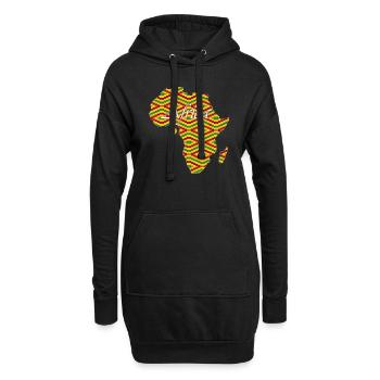 Woezoo - Carte Afrique tissu imprimé - Sweat-shirt à capuche long Femme - noir - Devant