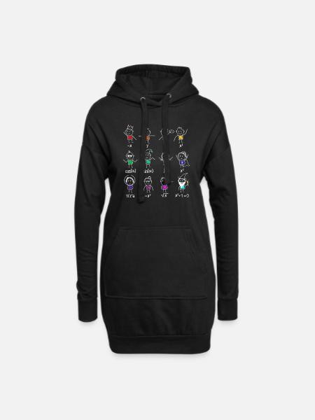 Dancing mathematicans - Hoodie-Kleid - Schwarz
