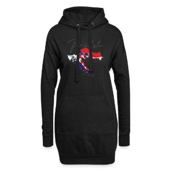 Kroatien Flagge in der Kroatien Landkarte HR - Hoodie-Kleid - Schwarz - Vorne