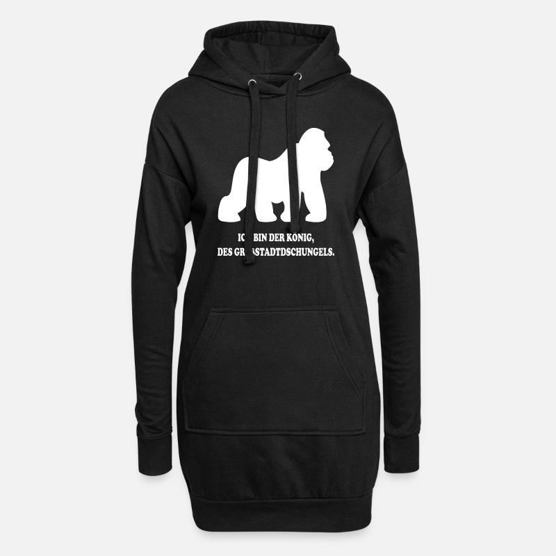 Großstadtdschungel - Hoodie-Kleid - Schwarz