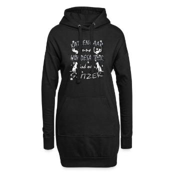 tmfa katzenhaar tier hundehaar tierfreund glitzer - Hoodie-Kleid - Schwarz - Vorne