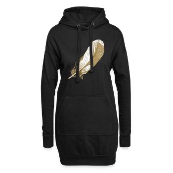 Plume - Sweat-shirt à capuche long Femme - noir - Devant