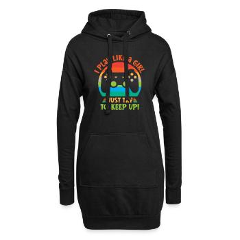 Je joue comme une fille juste essayer de suivre - Sweat-shirt à capuche long Femme - noir - Devant