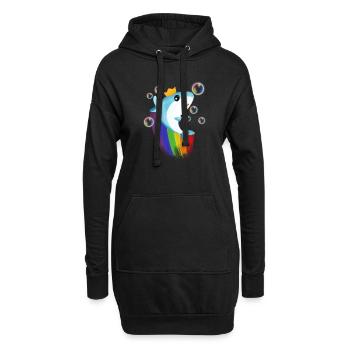 Rainbow Shark - Hoodie Dress - black - Front