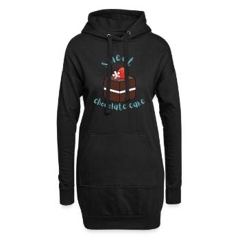 Sweet like chocolate Schokokuchen Schoko Kuchen - Hoodie-Kleid - Schwarz - Vorne