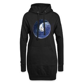 Ancre dans la tempête des vagues - Sweat-shirt à capuche long Femme - noir - Devant