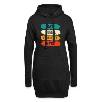 EAT SLEEP COLLECT NFT - Sweat-shirt à capuche long Femme - noir - Devant