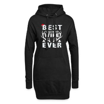 Bestes Weihnachten mit Ehefrau aller Zeiten - Hoodie-Kleid - Schwarz - Vorne