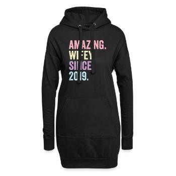 Amazing Wifey Since 2019 - Hoodie Dress - black - Front