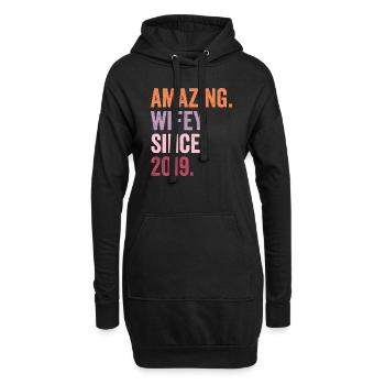 Amazing Wifey Since 2019 - Hoodie Dress - black - Front