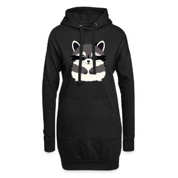 Ratons laveurs Mignon Dessin animé Raton laveur 8 - Sweat-shirt à capuche long Femme - noir - Devant