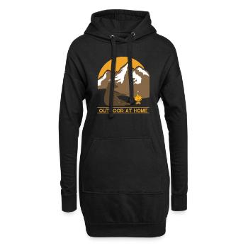 OUTDOOR Bär - Camping - Berge - Wandern - Hoodie-Kleid - Schwarz - Vorne