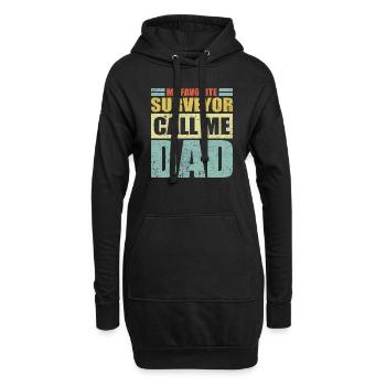 Vintage Mein Lieblingsvermesser nennt mich Papa Vaters - Hoodie-Kleid - Schwarz - Vorne