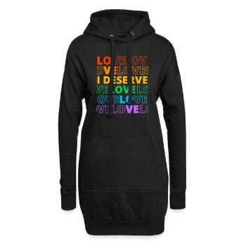 Gay Pride Parade LGBTQ+ Rainbow Flag Body Positive - Hoodie-Kleid - Schwarz - Vorne