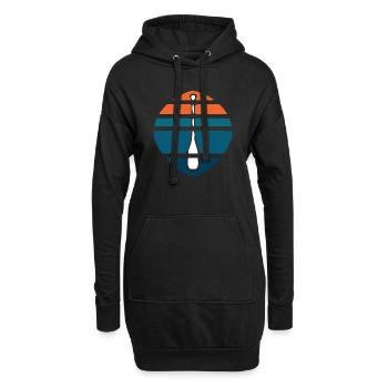 Paddel Logo Sonnenuntergang - Hoodie-Kleid - Schwarz - Vorne