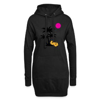 palme sunset - Hoodie-Kleid - Schwarz - Vorne