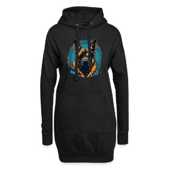 Urban Guardian: Sheepdog street vibes - Sweat-shirt à capuche long Femme - noir - Devant