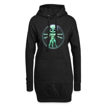 Alien de Vinci - Hoodie-Kleid - Schwarz - Vorne