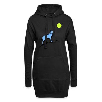 wolf mond - Hoodie-Kleid - Schwarz - Vorne