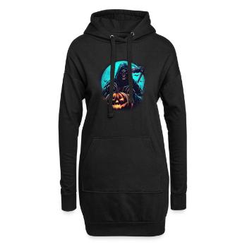 La faucheuse de citrouilles - Sweat-shirt à capuche long Femme - noir - Devant