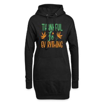Thankful for everything - Hoodie-Kleid - Schwarz - Vorne