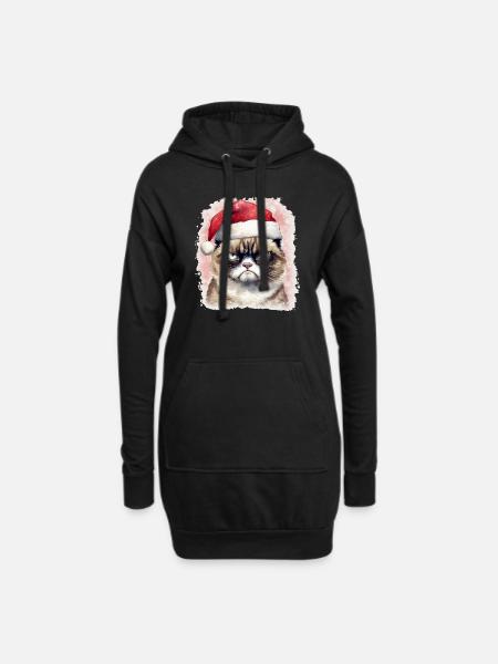 Witziges Weihnachts T-Shirt für Weihnachtsmuffel. - Hoodie-Kleid - Schwarz