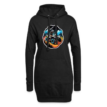 quad et tout terrain - Sweat-shirt à capuche long Femme - noir - Devant