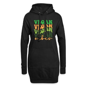 Vegan vibes, veganuary, gesunde Ernährung, vegan - Hoodie-Kleid - Schwarz - Vorne