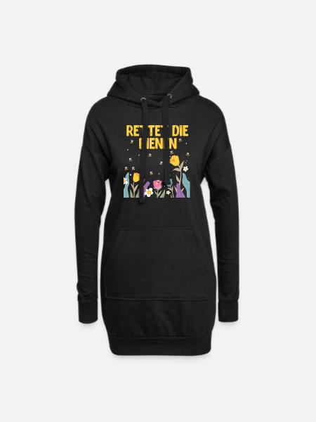 Rettet Die Bienen Imkerei Earth Day Naturschutz - Hoodie-Kleid - Schwarz