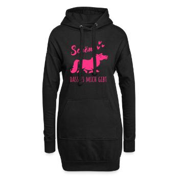 Schön dass es mich gibt - Valentinstag, Single - Hoodie-Kleid - Schwarz - Vorne
