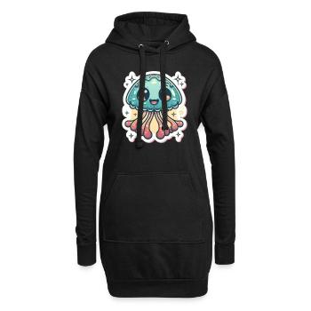 Quallenliebhaber - Hoodie-Kleid - Schwarz - Vorne