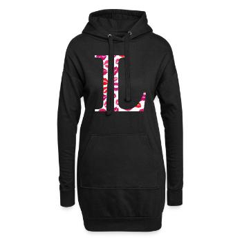 Lettre l bisous - Sweat-shirt à capuche long Femme - noir - Devant