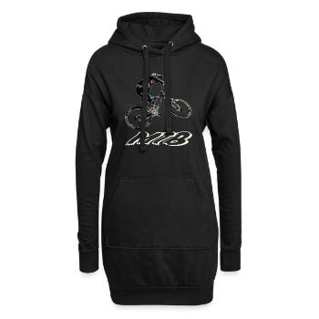 vtt descente - Sweat-shirt à capuche long Femme - noir - Devant