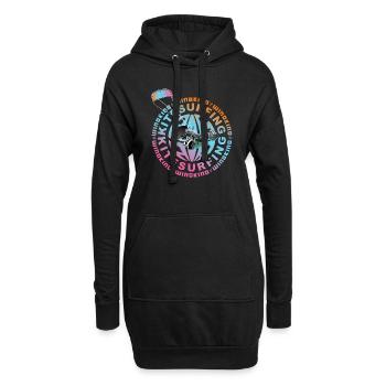 Windkind Kitesurfing - Hoodie-Kleid - Schwarz - Vorne
